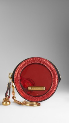 Metallic Leather Ziparound Coin Case