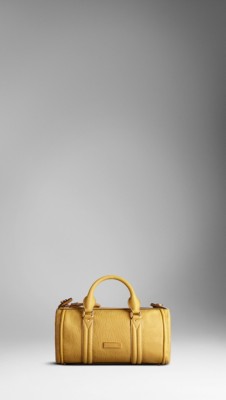 Small Grainy Leather Bowling Bag