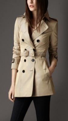 Short Bow Belt Trench Coat