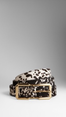 Animal Print Calfskin Belt
