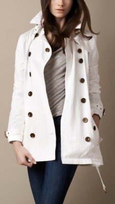 Short Technical Cotton Trench Coat