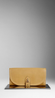 Grainy Leather Clutch Bag