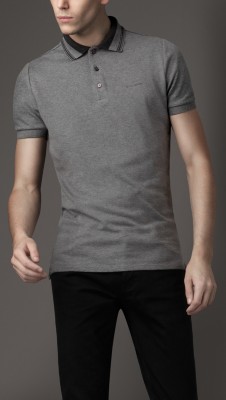 Striped Collar Polo Shirt