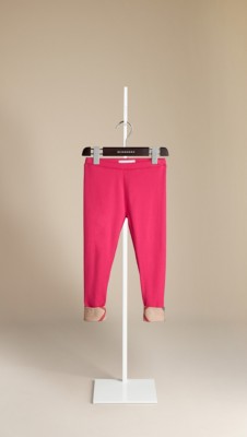 Check Trim Cotton Leggings