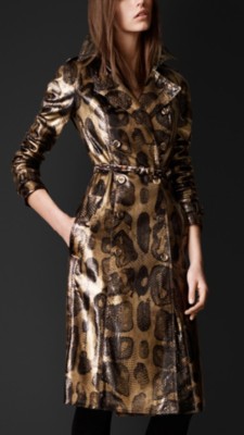 Overprinted Python Trench Coat