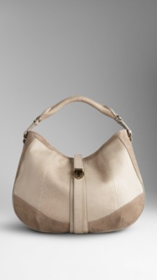 Medium Smoked Python Leather Hobo Bag