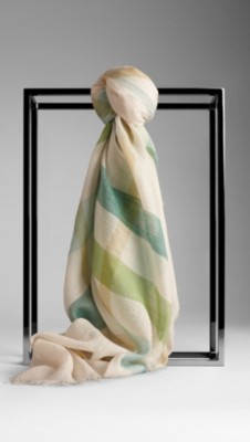 Check Wool Silk Square