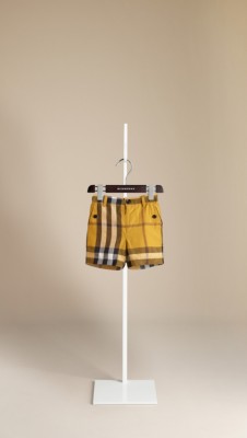 Check Cotton Linen Shorts
