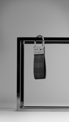 Charcoal Check Key Ring