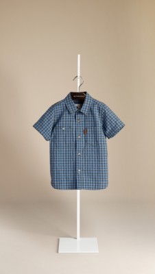 Contrast Gingham Check Shirt