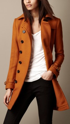 Burberry short double wool twill sale trench coat