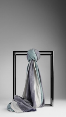 Striped Linen Blend Scarf