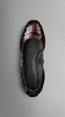 PYTHON LEATHER BALLERINAS
