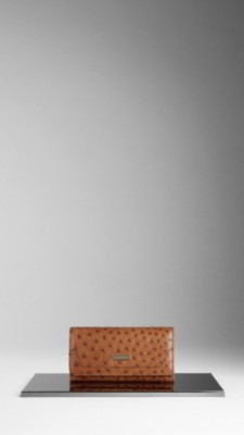 Ostrich Leather Continental Wallet