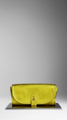 Metallic Leather Clutch Bag