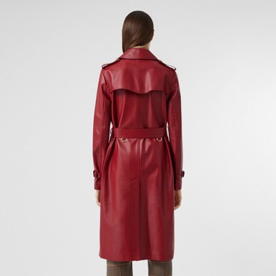 burberry leather trench coat women's