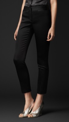Bonded Stretch-Satin Trousers