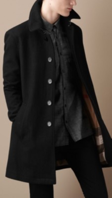 Mid-Length Lightweight Wool Blend Trench Coat
