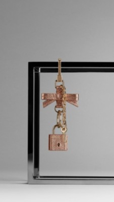 London Leather Padlock Key Charm