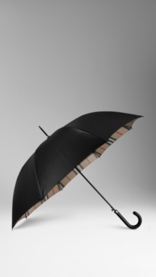 Check-Lined Walking Umbrella