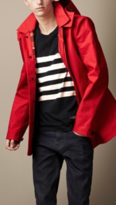 Short Bonded Cotton Trench Coat