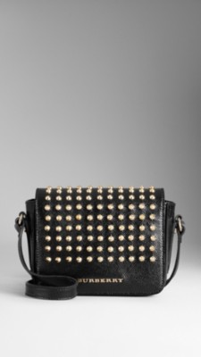 Studded Patent London Leather Crossbody Bag
