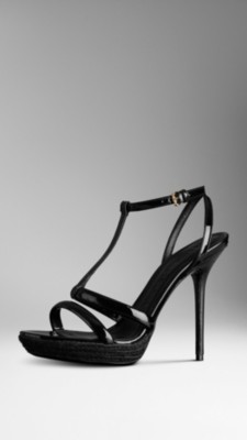 Patent Leather Platform Sandals
