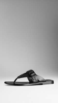Leather Buckle Detail Sandals