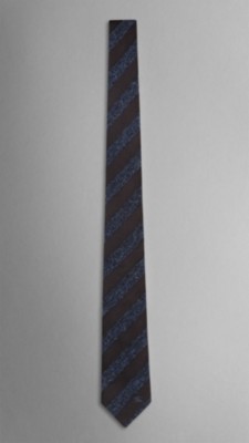 Striped Textured Silk Jacquard Tie