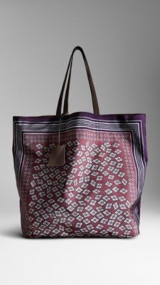 Geometric Diamond Print Tote Bag
