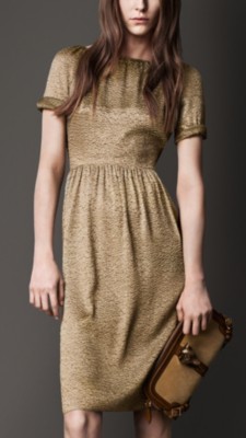 Crinkle Lamé Dress