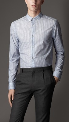 Slim Fit Painted Stripe Shirt
