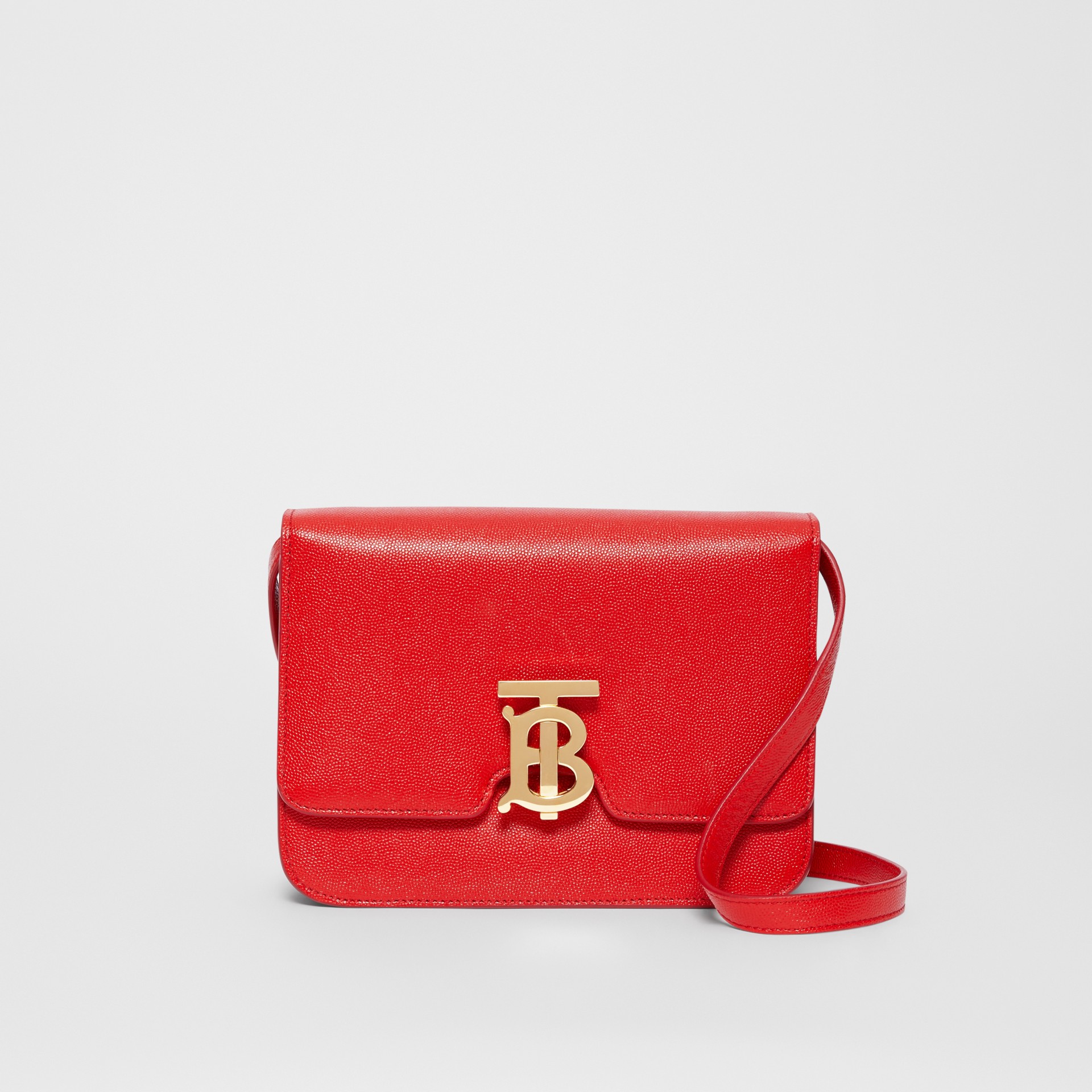 Small Grainy Leather TB Bag in Bright Red - Women | Burberry United States
