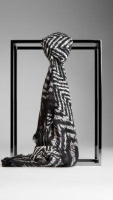 Animal Herringbone Silk Square