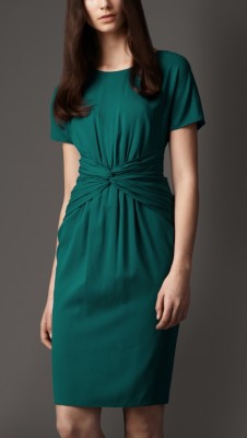 Twist Waist Detail Silk Dress
