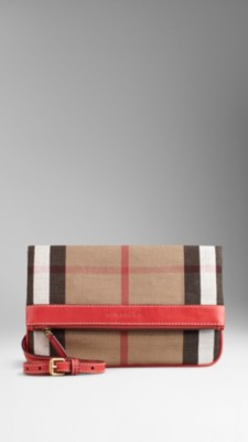 Canvas Check Foldover Crossbody Bag