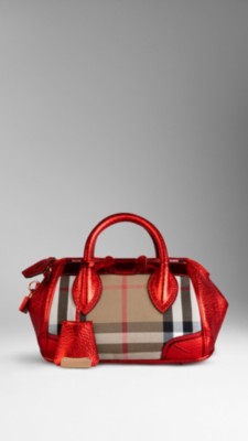 The Small Blaze in Check and Metallic Leather