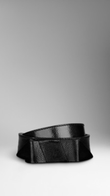 Bow Detail Patent Leather Belt