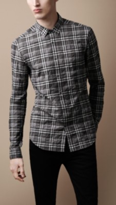 Check Crinkled Cotton Shirt