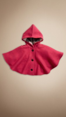 Check-Lined Wool Cape