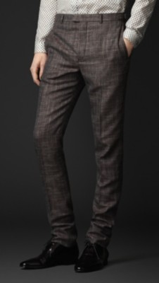 Slim Fit Check Trousers
