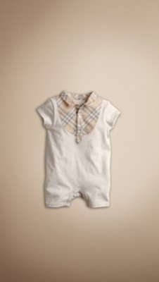 Washed Check Bib Playsuit