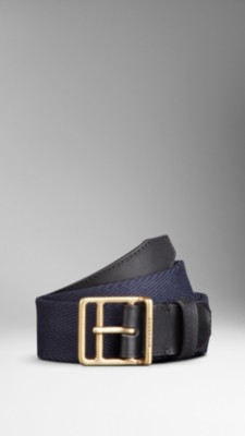 Leather Detail Webbed Belt