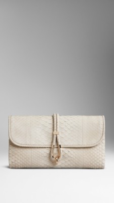 Nubuck Python Clutch Bag