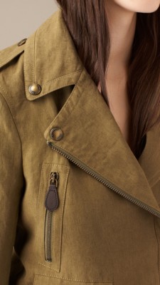 linen biker jacket