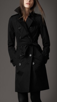 Long Cotton Gabardine Trench Coat