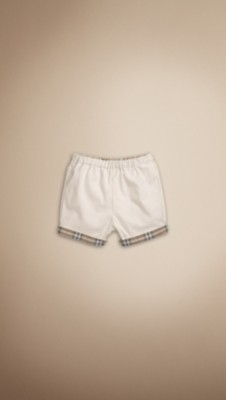 Check Cuff Cotton Shorts