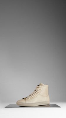 Leather High-Top Trainers
