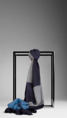 Striped Wool Silk Scarf