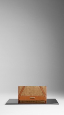 Woven Suede Continental Wallet